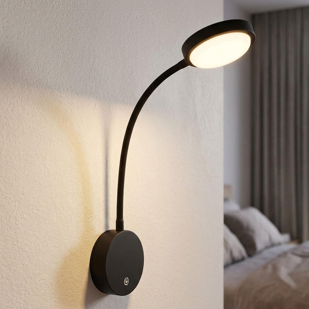 LED WANDLEUCHTE Metall Schwarz Magnethalterung - Schwarz, Metall (10/45/19cm) - Globo Lighting