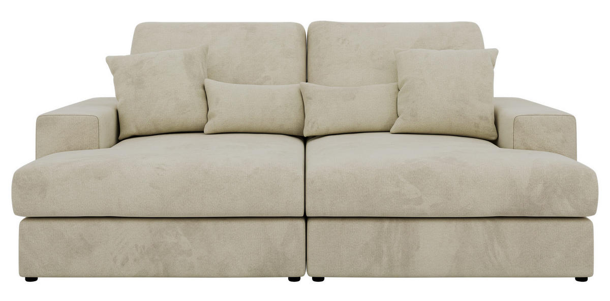 TROJMIESTNA POHOVKA ANERA - Béžová Samet - čierna/béžová, textil/plast (248/107/163cm) - MKS