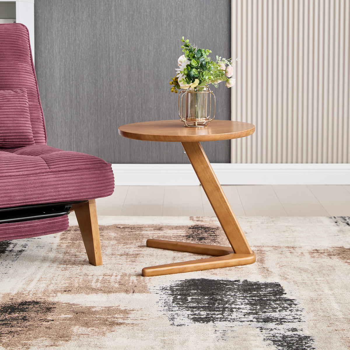 BEISTELLTISCH rund Massivholz - Naturfarben, Holz (50/44/50cm)