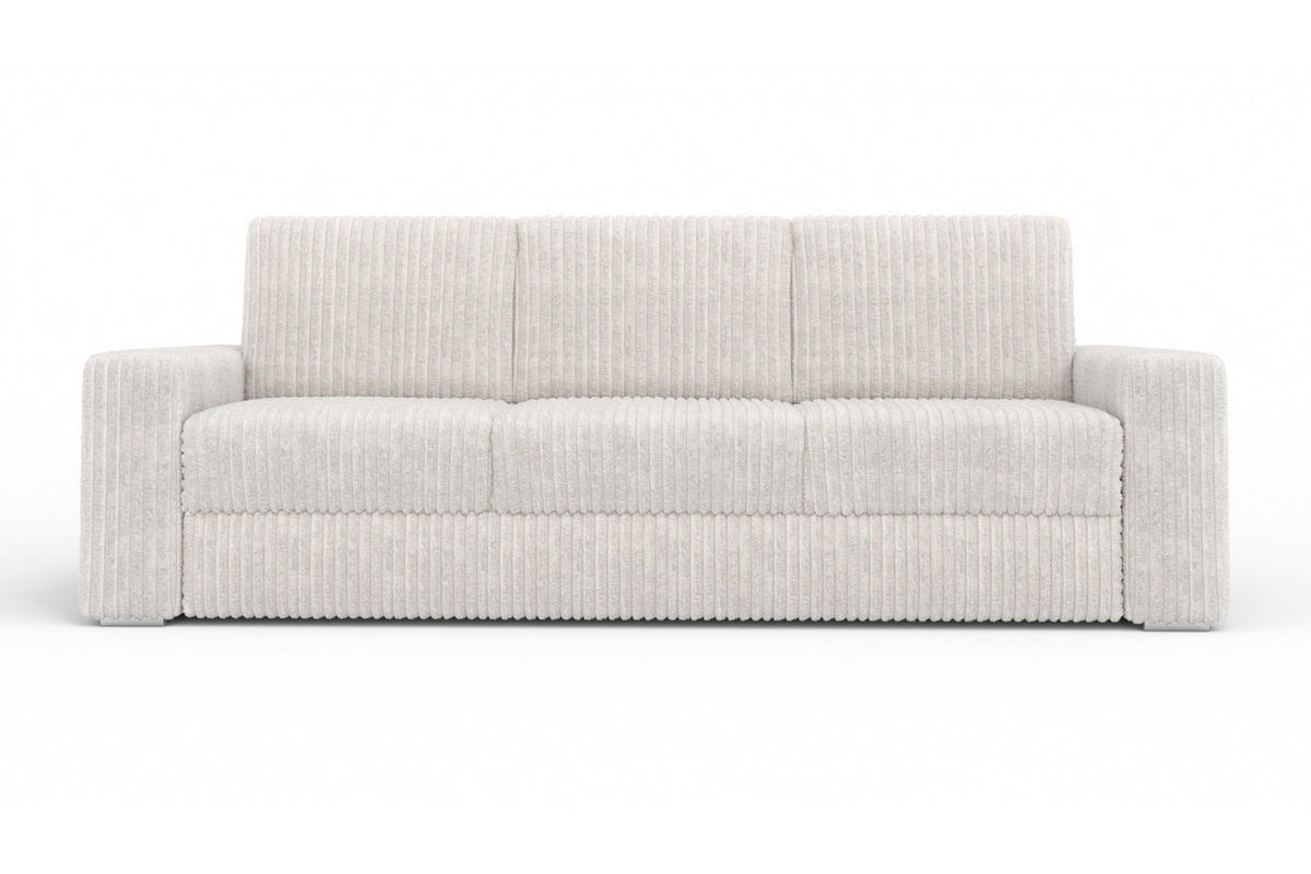 SOFA TIMON 245cm breit in Cord Creme - Creme, Holz/Holzwerkstoff (245/90/92cm) - Deine Möbel 24