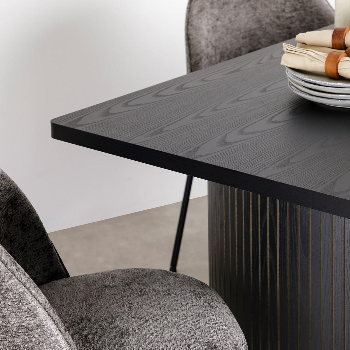 ESSZIMMERSET GUARDA 5 Teile schwarz - Schwarz, Holzwerkstoff/Metall (160/75/75cm) - IDIMEX