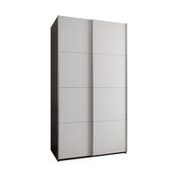 SCHWEBETÜRENSCHRANK 245,5/130/64 2-türig - Silberfarben/Schwarz, Holz/Metall (130/245/64cm) - Abiks Möbel