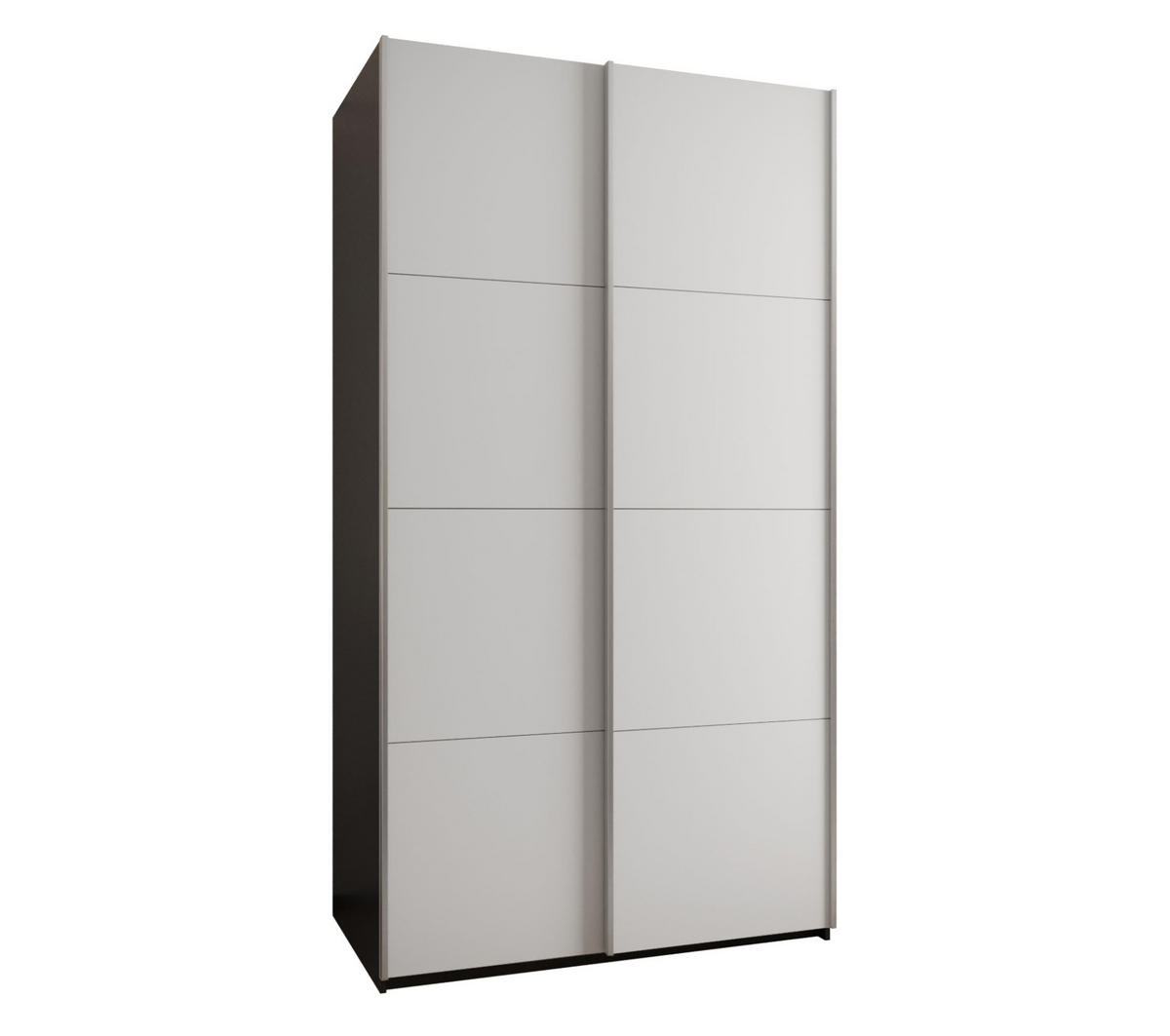 SCHWEBETÜRENSCHRANK 245,5/130/64 2-türig - Silberfarben/Schwarz, Holz/Metall (130/245/64cm) - Abiks Möbel