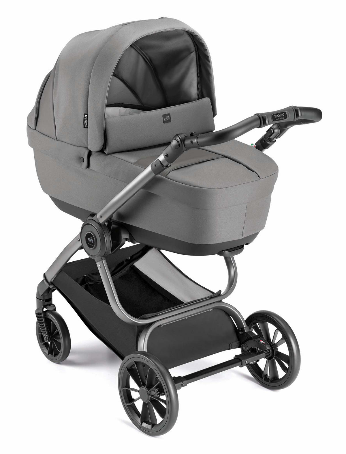 KOMBI-KINDERWAGEN Techno Babila 2in1, klappbar - Anthrazit, Kunststoff (907/552/614cm) - Cam il Mondo del Bambino S.p.A.