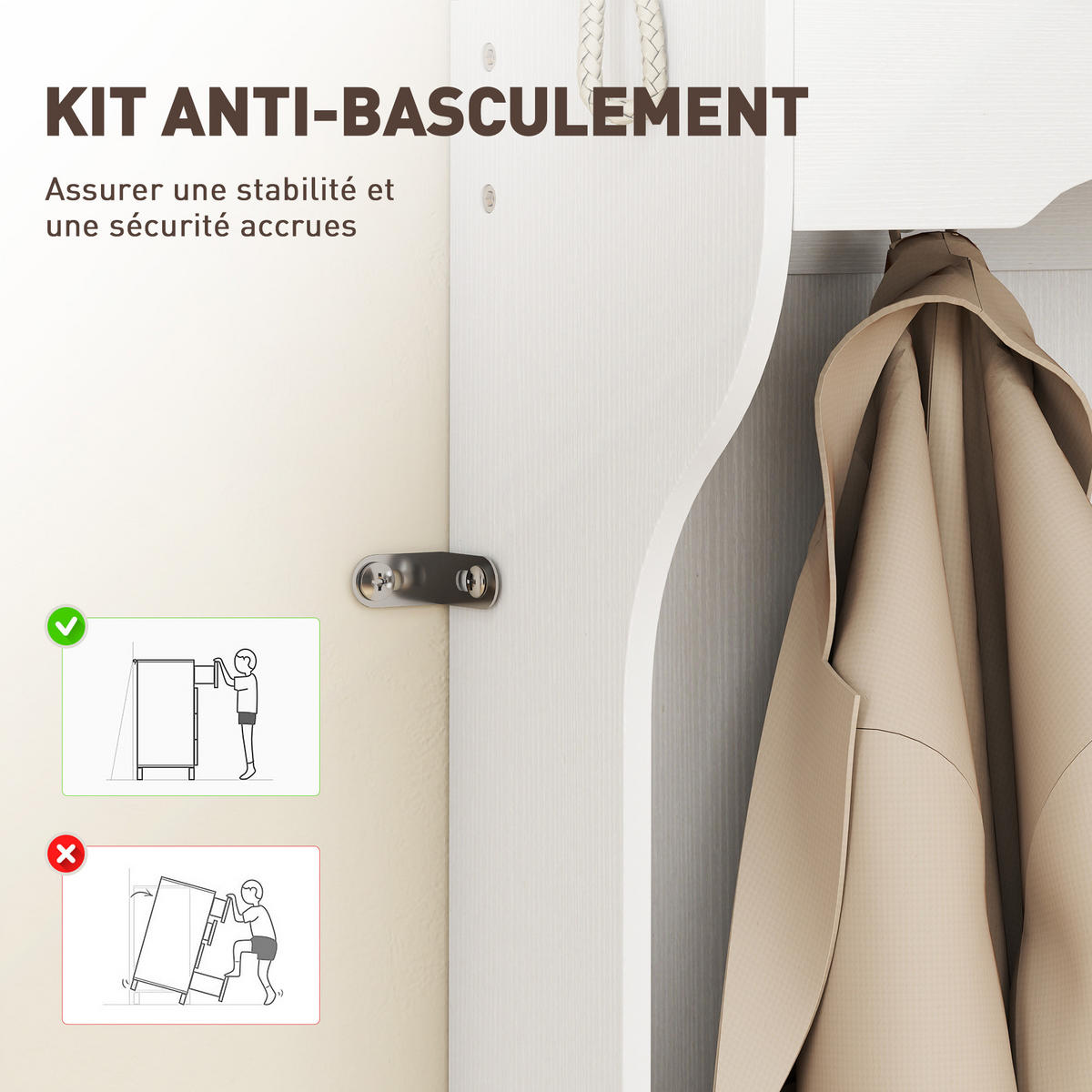 GARDEROBE Weiß mit Sitzbank und 12 Schuhfächern 100/35/172,2 cm - Weiß, Holzwerkstoff (100/172.2/35cm) - PANGIVO