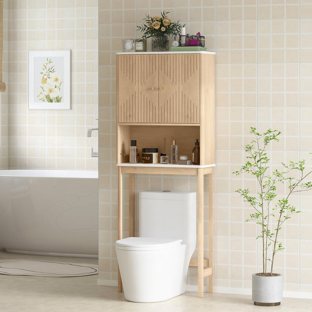 HÄNGESCHRANK Eiche 1 Stück - Beige, Kunststoff (66/168/25cm) - GiPP