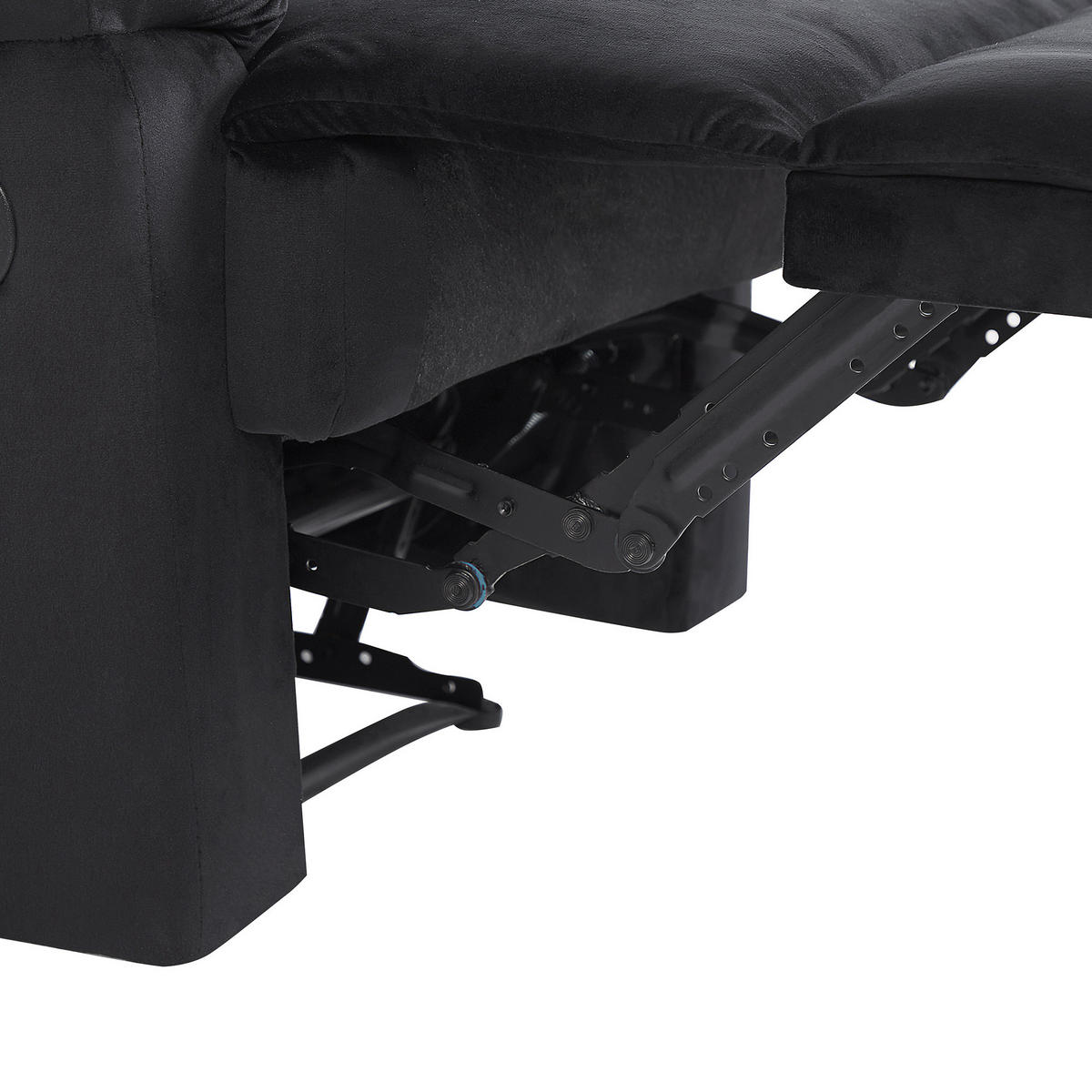SESSEL Samtstoff schwarz verstellbar Eslov - Schwarz, Textil (85/103/90cm) - Beliani
