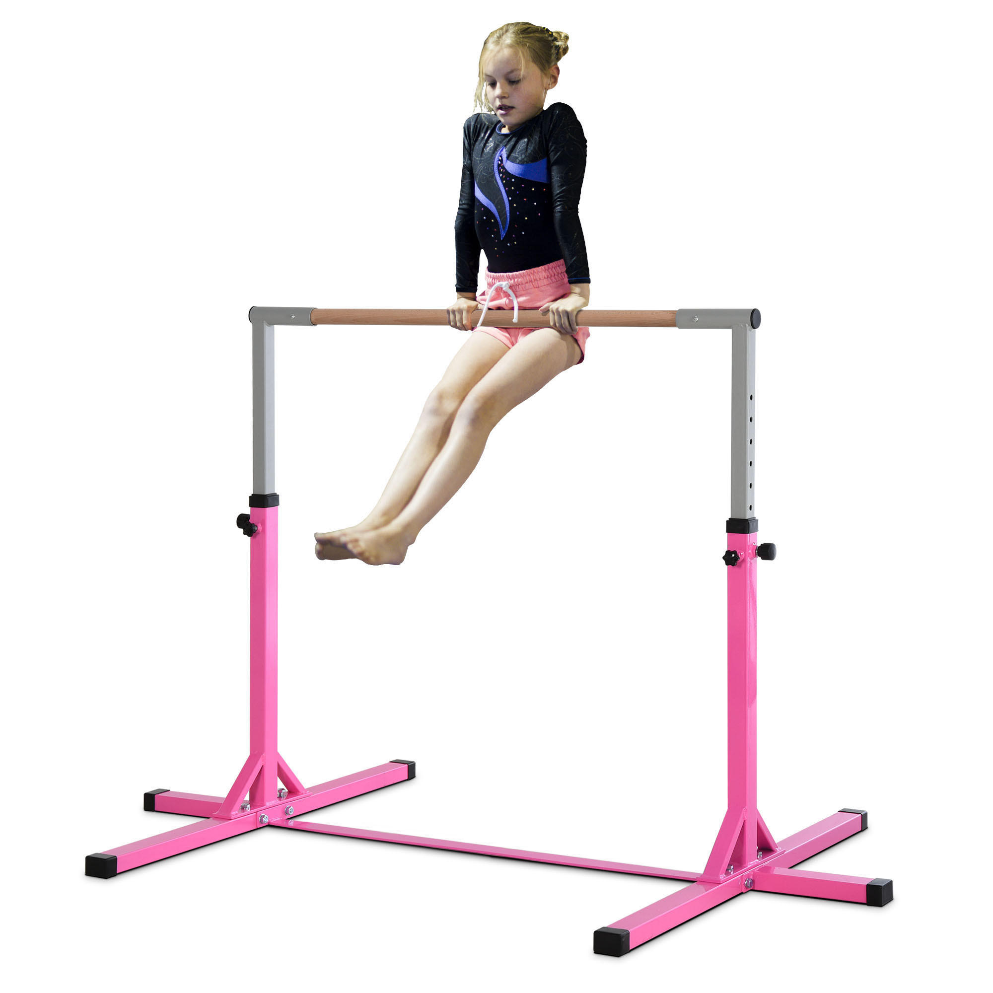 TURNRECK, Stahl, Rosa, 197B x 121T x 92-150H cm - Rosa, Metall (121/197cm) - HOMCOM