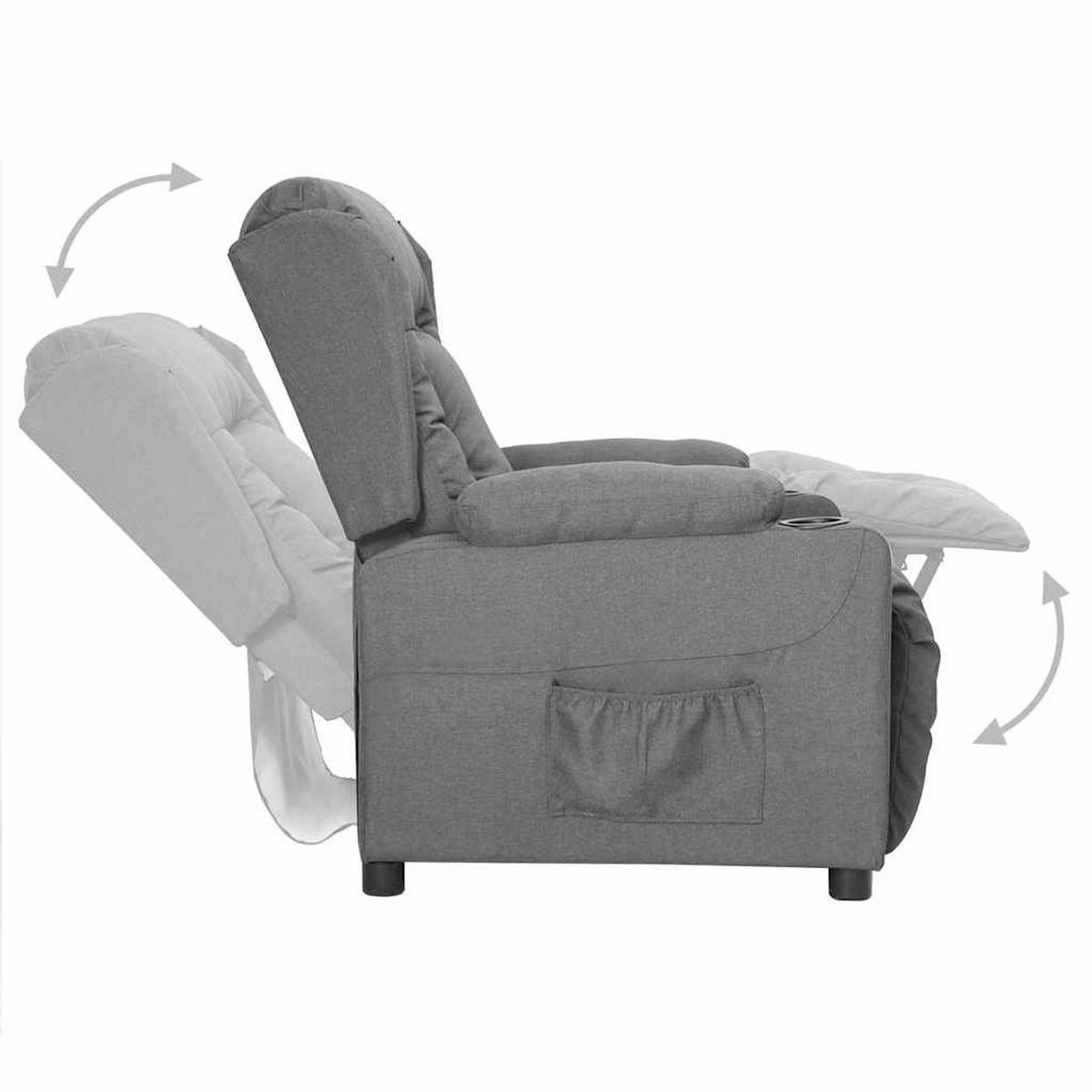 RELAXSESSEL Hellgrau Stoff - Grau, Textil (96/99.5/72.5cm) - vidaXL