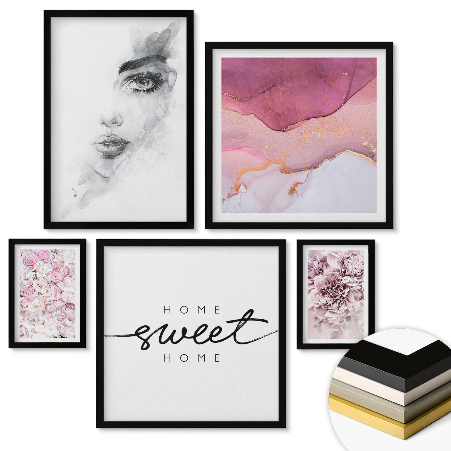 ArtPrintCave Wandbilder Schwarz 40x60 cm