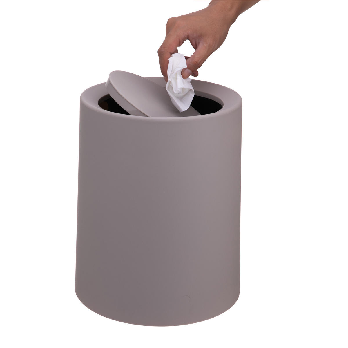 MÜLLEIMER - Beige, Kunststoff (26/31.5/26cm) - Relaxdays