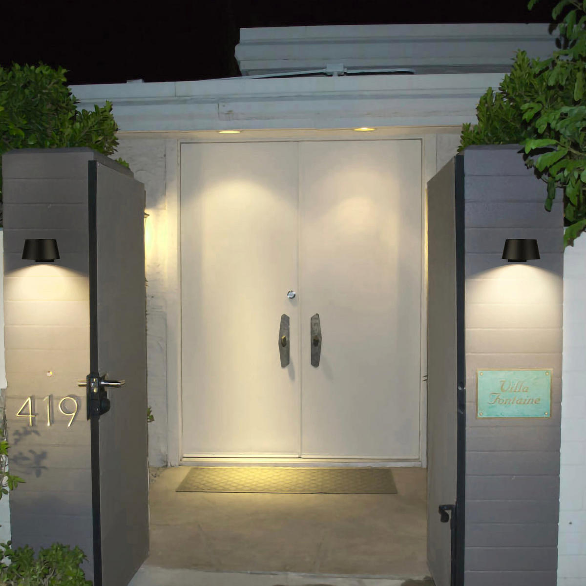 LOOPIN 1000LM Solar-Sensor-Wandleuchte - Schwarz, Kunststoff (21/17/10cm) - Lumisky