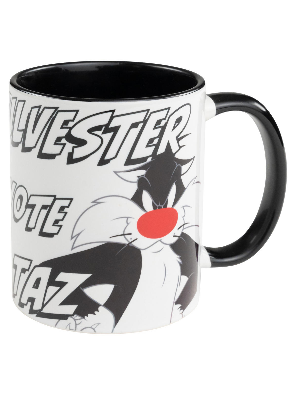 KAFFEEBECHER Looney Tunes Coyote, Silvester, Taz Schwarz/Weiß 320 ml - Multicolor, Keramik (0.32L) - Looney Tunes