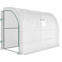 GEWÄCHSHAUS, 300L x 150B x 213H cm - Weiß, Kunststoff/Metall (150/213/300cm) - Outsunny