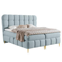BOXBETT mit Stauraum in 160x200 cm in Hellblau - Hellblau, Textil (160/200cm) - Home Collective
