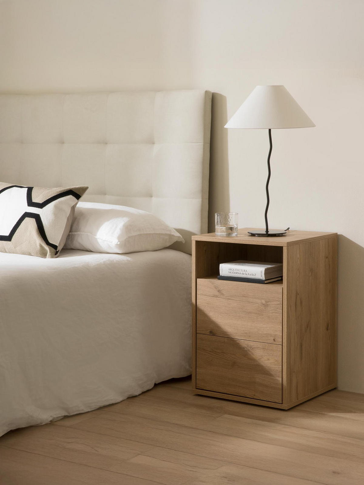 NACHTTISCH Hegas Natur 42 cm x 62.3 cm - Braun, Holzwerkstoff (42/62/40cm) - Kenay Home