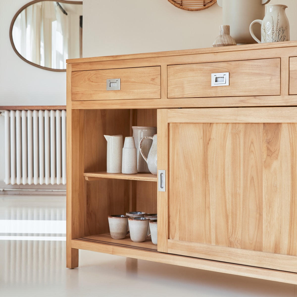 SIDEBOARD Coffee Tek Natur aus Teak - Naturfarben, Holz (180/100/48cm) - Tikamoon