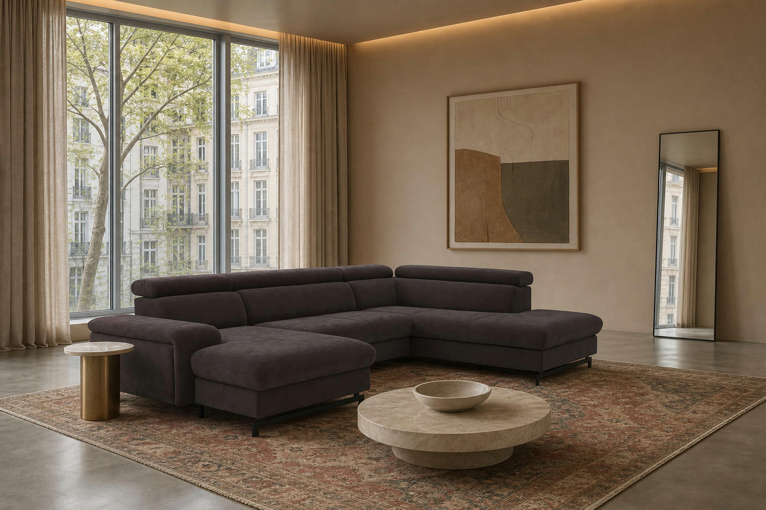 foamnova Wohnlandschaft Schiefer 328x81x215 cm