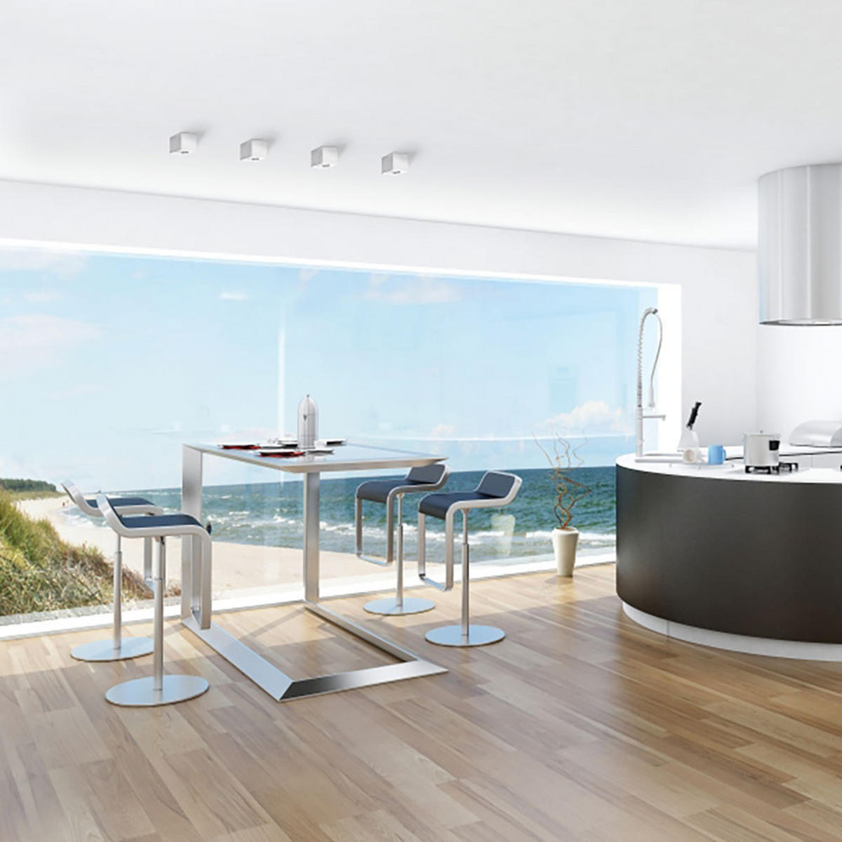 LED DECKEN SPOT DUCE Silber - Silberfarben, Metall (8/8/8.2cm)