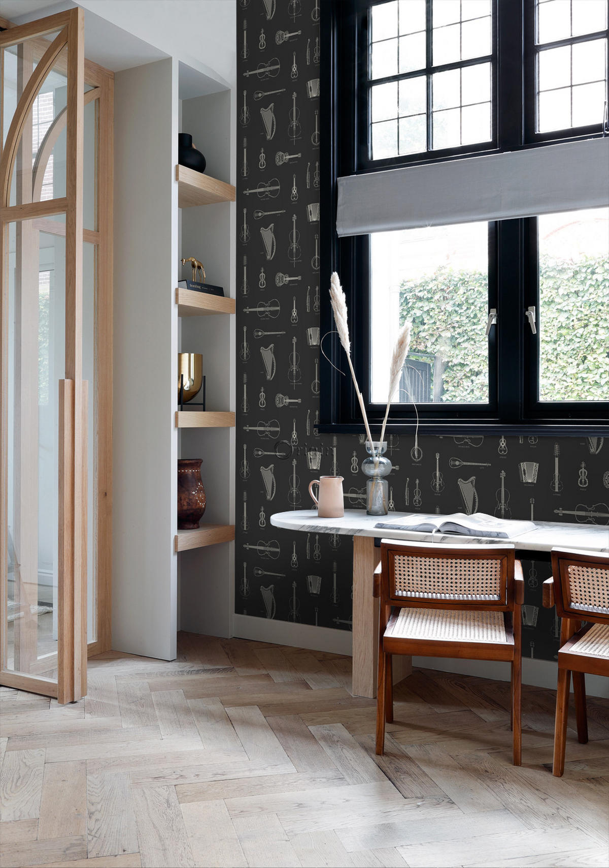 TAPETE Musikintstrumente 53 cm x 10.05 m - Schwarz, Papier (53/1000cm) - Origin Wallcoverings
