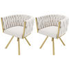 ESSZIMMERSTUHL 2er Set Samt Drehstuhl Beige Gold Metall - Beige, Textil (53/72/59.5cm) - FLIEKS