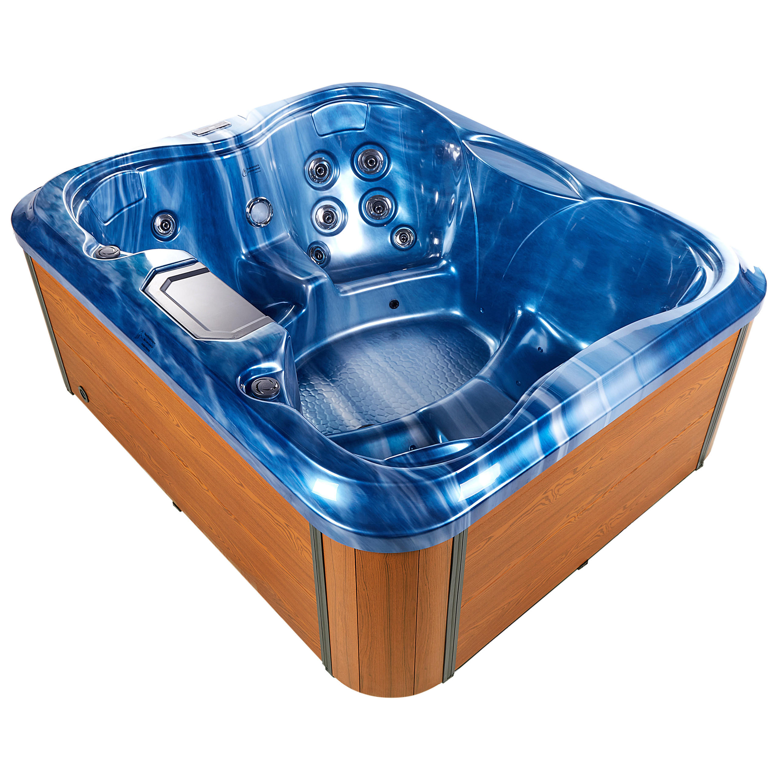 WHIRLPOOL Blau Arcelia - Blau/Hellbraun, Kunststoff (215/80/180cm) - Beliani