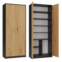 ŠATNÍ SKŘÍŇ OLIV - antracitová/dub artisan, kompozitní dřevo (74/180/35cm) - RAUMHIRSCH FURNITURE