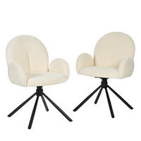 ARMLEHNSTUHL-SET DE-36849 2 Stück mit Drehfunktion Cremeweiß - Creme, Metall (36/86.5/53.5cm) - ComfortXL