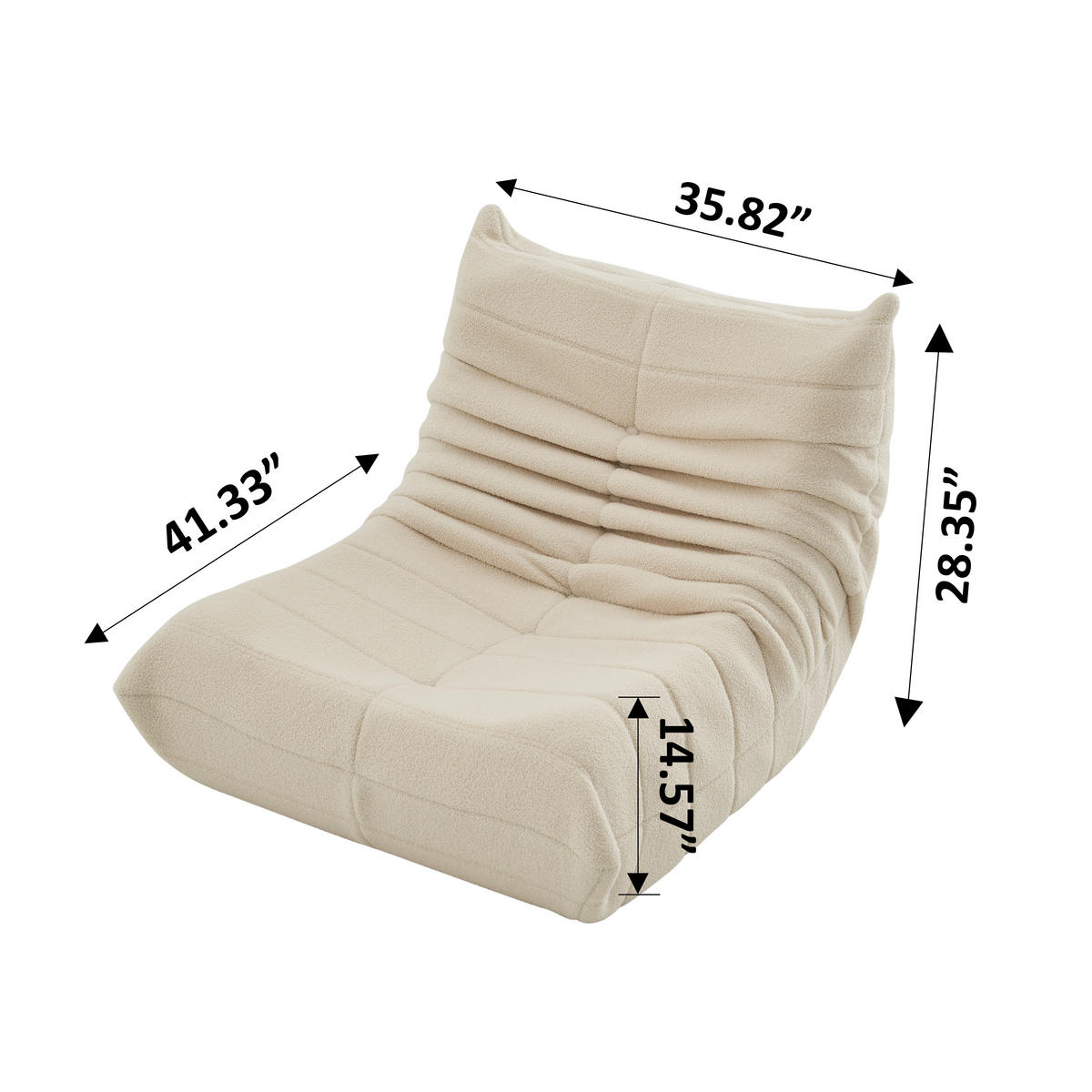 SOFA 110/85/79 cm in Beige mit Rückenlehne und Teddy-Velours - Beige, Textil (110/79/85cm) - OKMYHOME