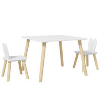 KINDERSITZGRUPPE DE-17515 Hasenohren-Design mit Stauraum Weiß - Weiß, Holzwerkstoff (60/44/60cm) - ComfortXL