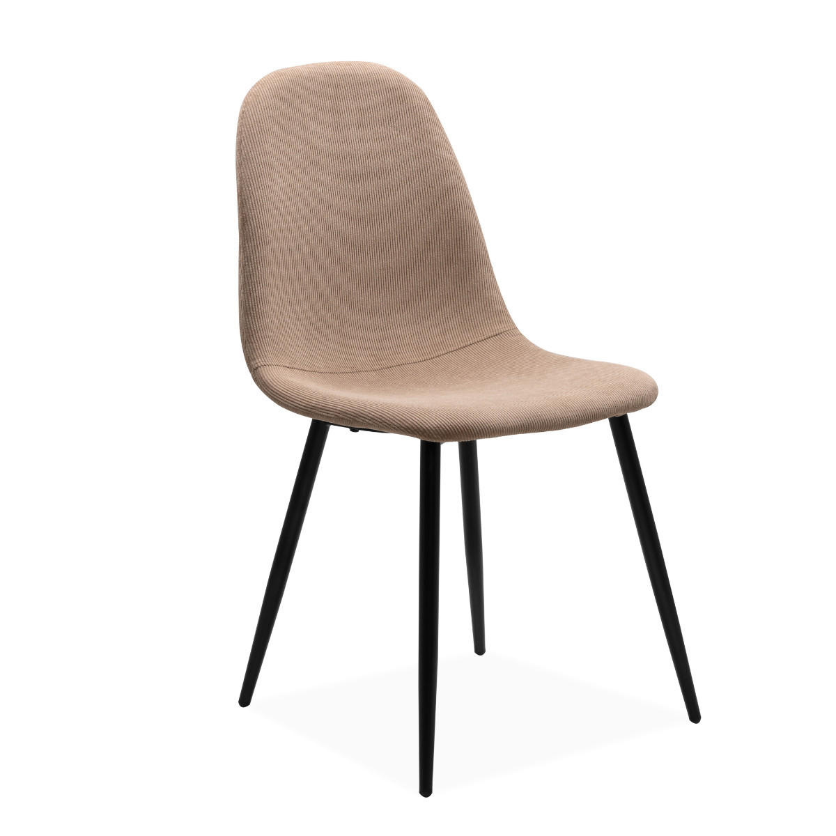 ESSZIMMERSTÜHLE KORD SAMT METALLRAHMEN SCHWARZ 4er set 50/83/50 cm - Beige, Metall (50/83/45cm) - Calicosy