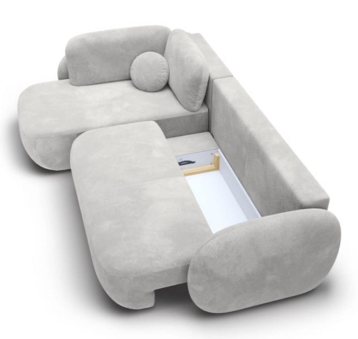 ECKSOFA Grau OLIVIO II Ausziehbar Links - Grau, Textil (289/190cm) - Sepro Meble