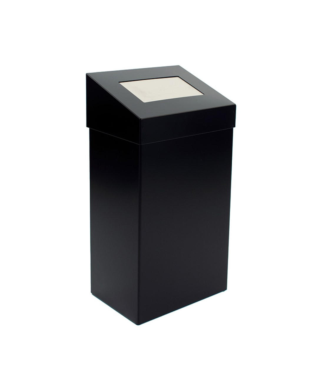 MÜLLEIMER Robuster Mit Pushdeckel 18 Liter 50 x 27,7 x 17 cm Aluminium Schwarz - Schwarz, Metall (27.7/50/17cm) - PROREGAL