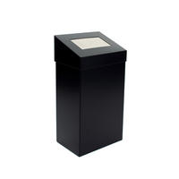 MÜLLEIMER Robuster Mit Pushdeckel 18 Liter 50 x 27,7 x 17 cm Aluminium Schwarz - Schwarz, Metall (27.7/50/17cm) - PROREGAL