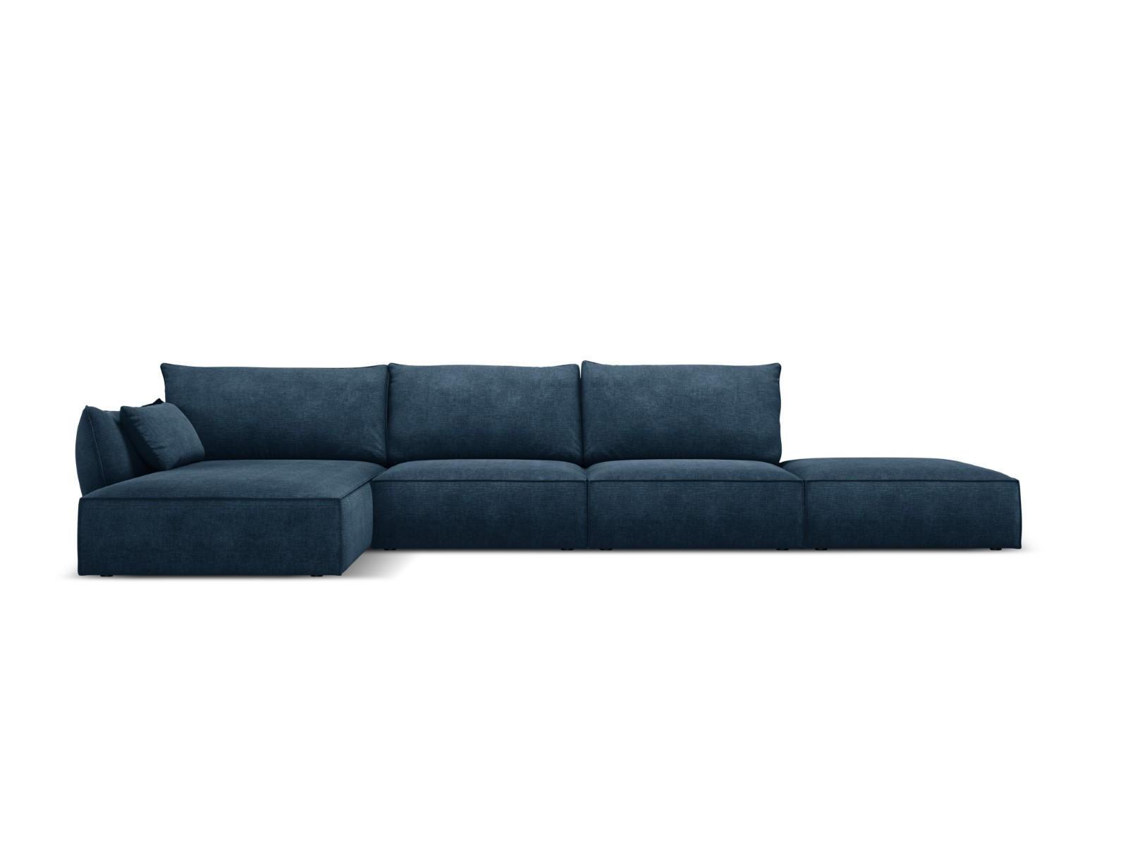 ECKSOFA links Kaelle aus Chenille-Stoff königsblau 5 Sitzplätze - Blau, Textil (171/364cm) - Micadoni