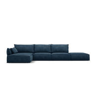 ECKSOFA links Kaelle aus Chenille-Stoff königsblau 5 Sitzplätze - Blau, Textil (171/364cm) - Micadoni