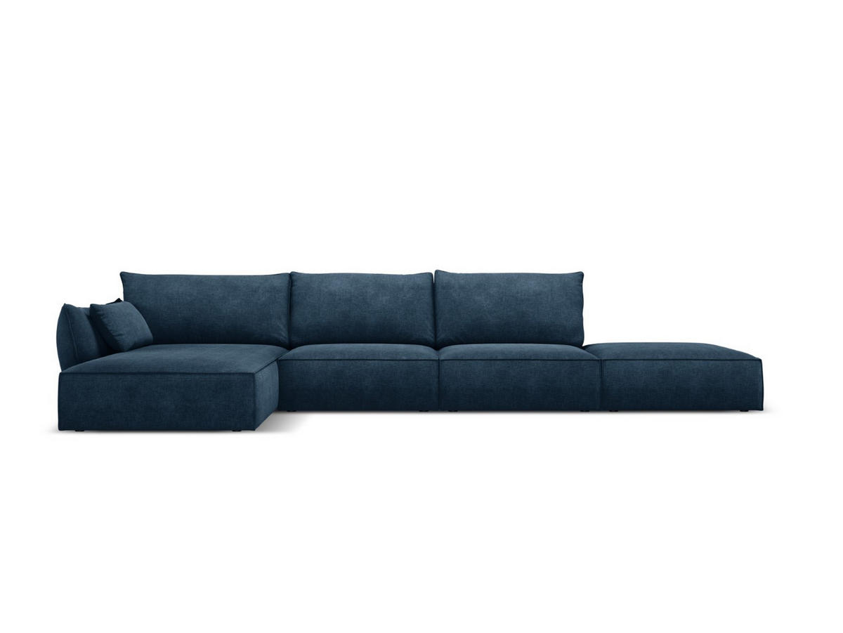ECKSOFA links Kaelle aus Chenille-Stoff königsblau 5 Sitzplätze - Blau, Textil (171/364cm) - Micadoni
