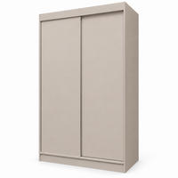 KLEIDERSCHRANK Steria 120 cm Kaschmir Griffe silber - Kaschmir, Holzwerkstoff (120/216/61cm) - KS Home Concept