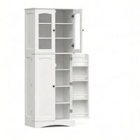 KÜCHENSCHRANK Vitrinenschrank mit Acryltüren, 60/162/40 cm, MDF, Weiß, VERSTELLBARE EINLEGEBÖDEN, für Küche und Esszimmer - Weiß, Holzwerkstoff (40/162/60cm) - Rolipo