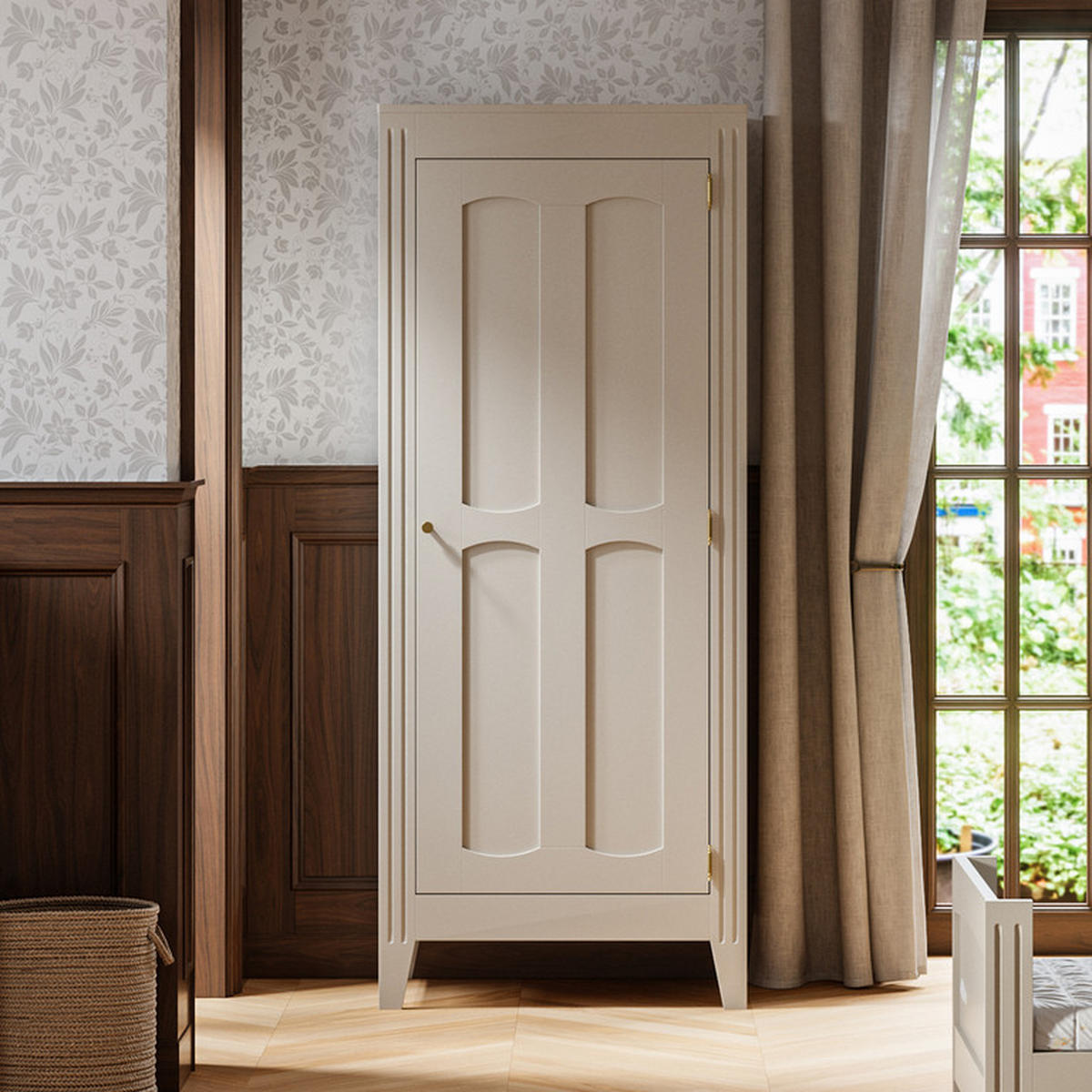 SCHRANK 1 Tür Milenne Beige - Beige, Holz (80/197/55cm) - Petits-meubles