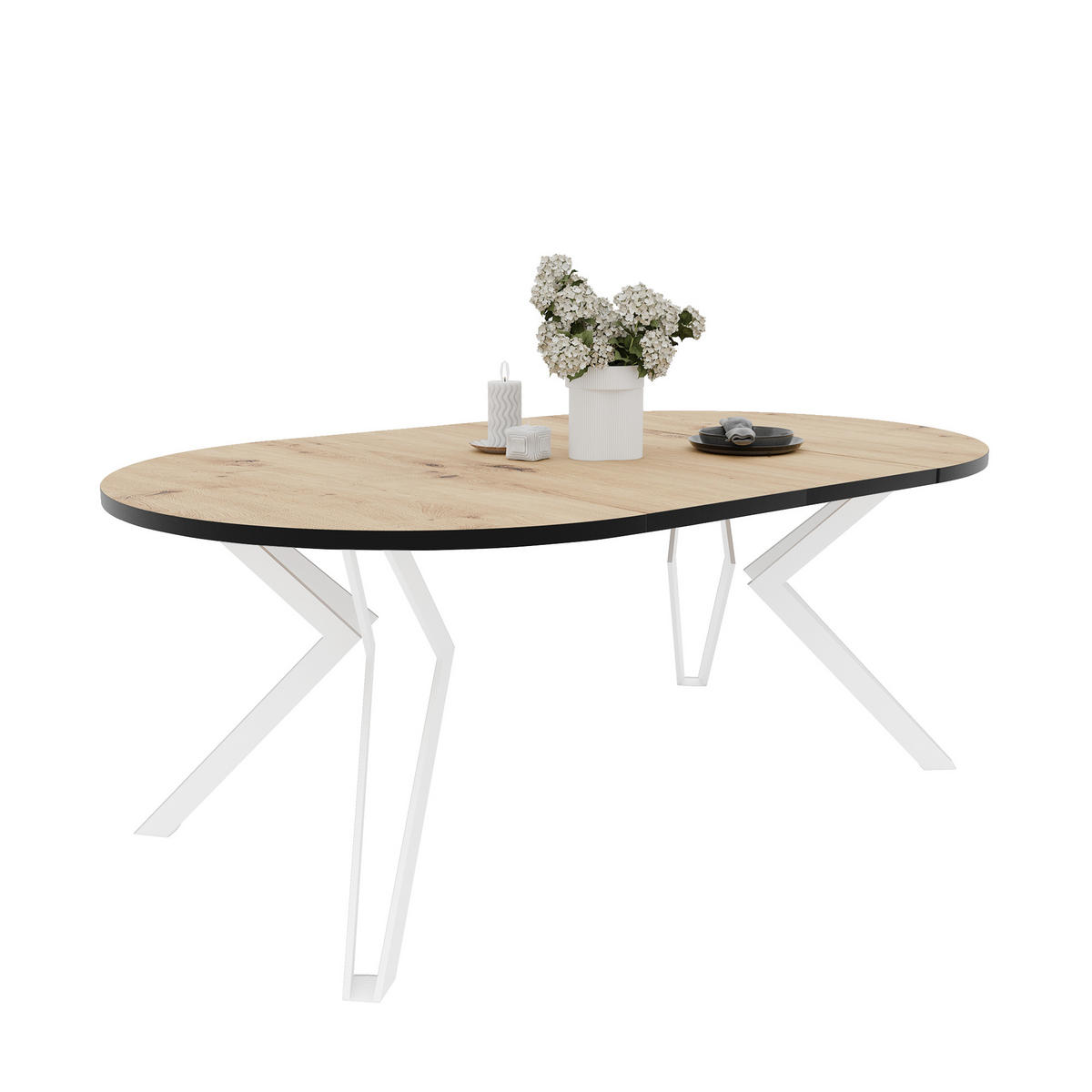 ESSTISCH ausziehbar aus MDF, Braun - Braun/Weiß, Holzwerkstoff (120/120/76cm) - Idohome