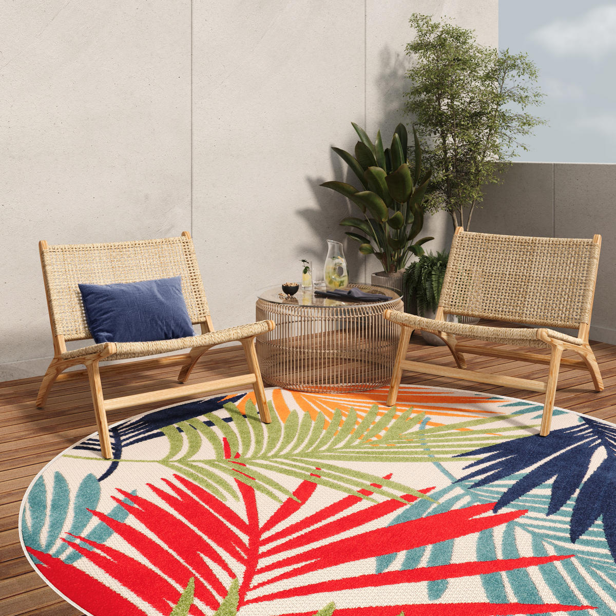 TEPPICH PATIO rund Multicolor 240/240 cm - Multicolor, Textil (240/240cm) - Tapiso