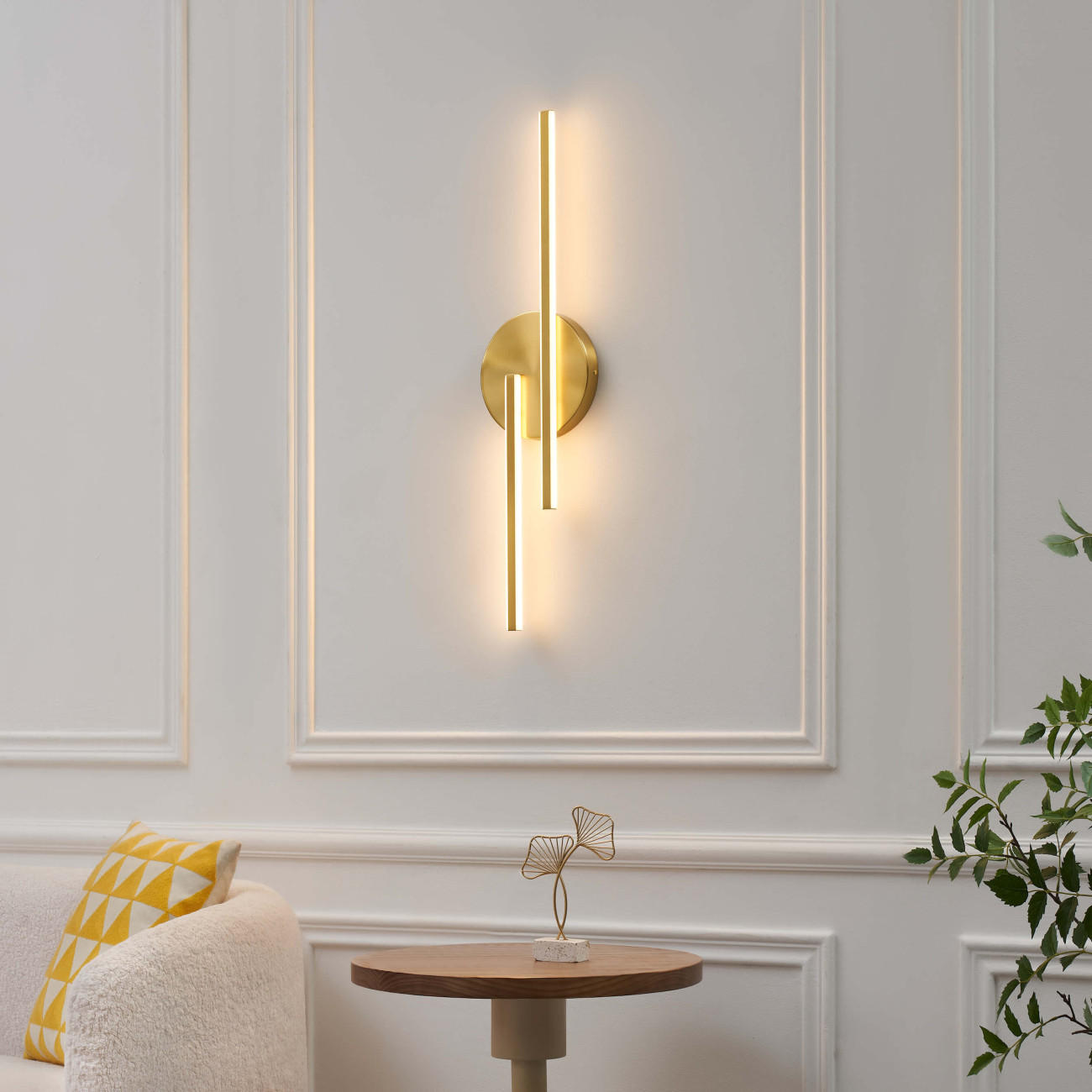 WANDLEUCHTE Pia, Messing, 80cm - Goldfarben, Metall (4/80/20cm) - KOSILUM