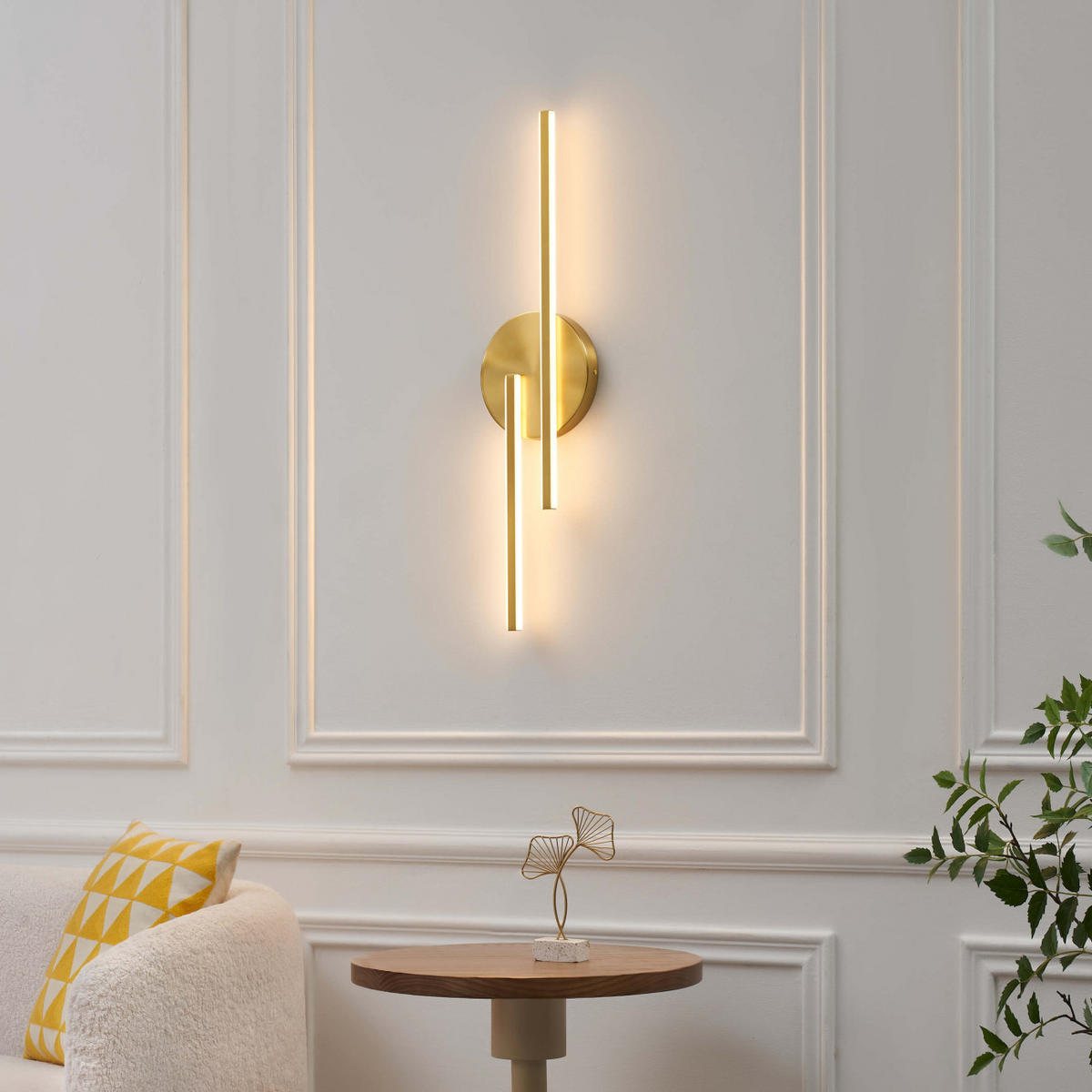 WANDLEUCHTE Pia, Messing, 80cm - Goldfarben, Metall (4/80/20cm) - KOSILUM