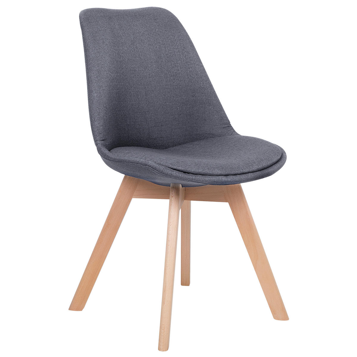 ESSZIMMERSTUHL 2er-Set Polsterbezug Grau Dakota - Grau, Holz/Textil (47/84/43cm) - Beliani