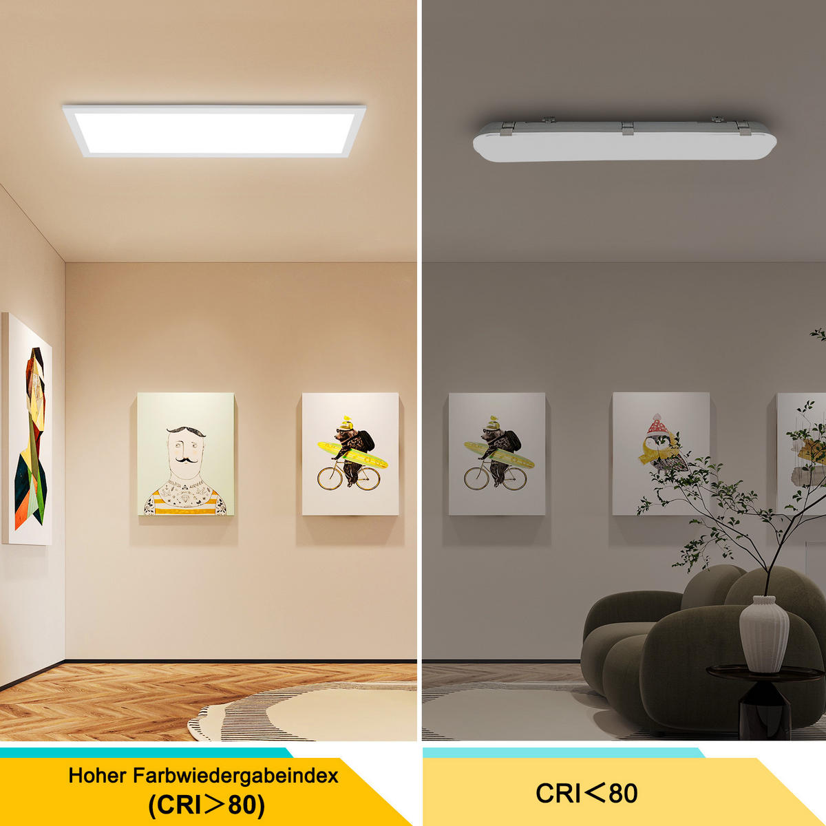 DECKENLEUCHTE PA1071EL LED Panel 58/20/3.9 CM - Weiß, Metall (58/20/3.9cm) - LOVHAUS