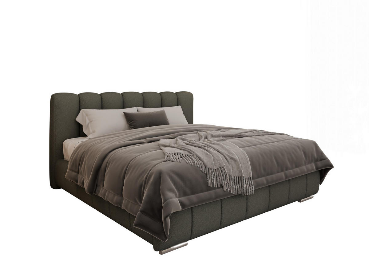 POLSTERBETT Zaira 180x200cm – Elegantes Polsterbett für modernen Wohnstil , ohne matratze, grau - Grau, Holz (180/200cm) - Panda Möbel