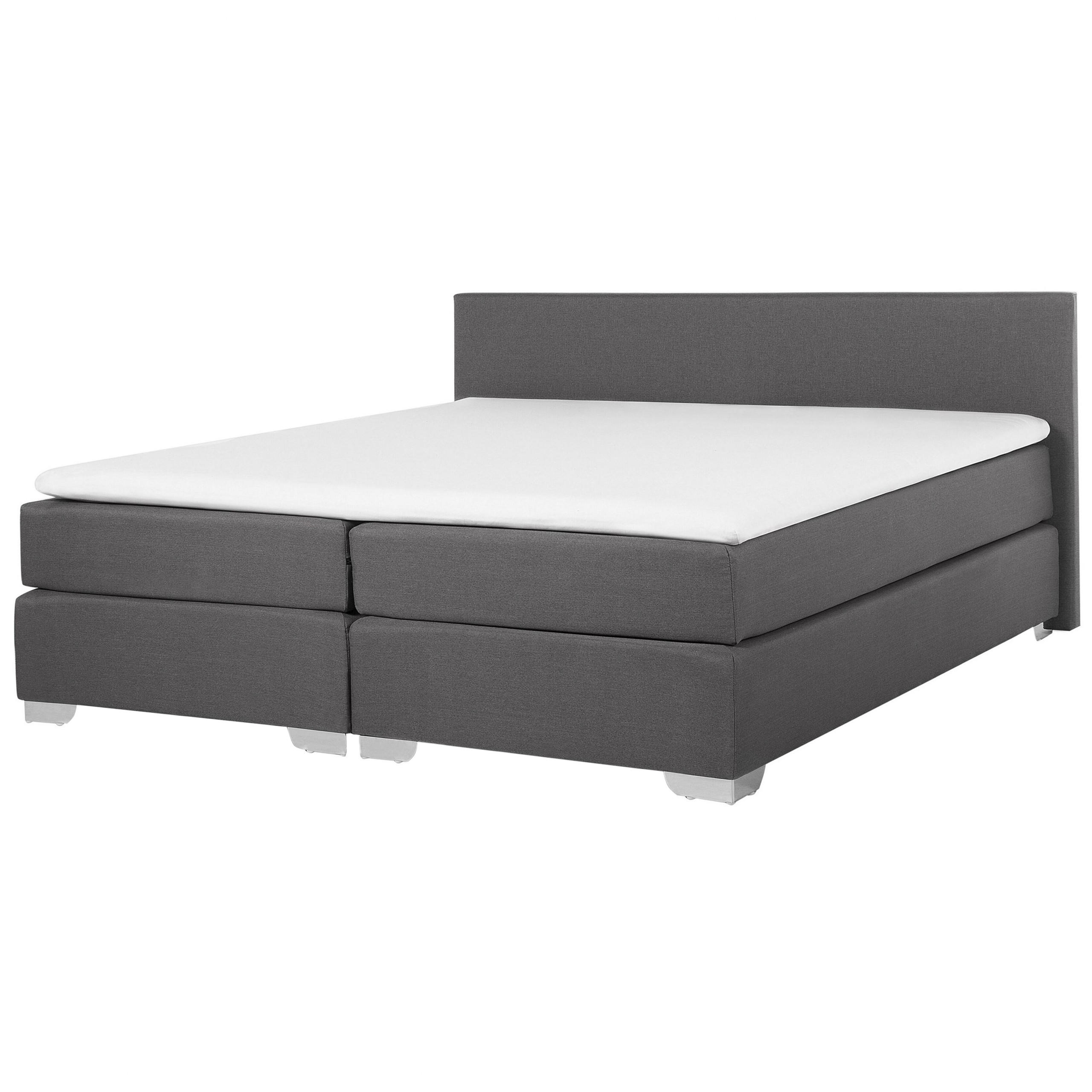 BOXSPRINGBETT 180/200cm Dunkelgrau President - Dunkelgrau, Textil (180/200cm) - Beliani