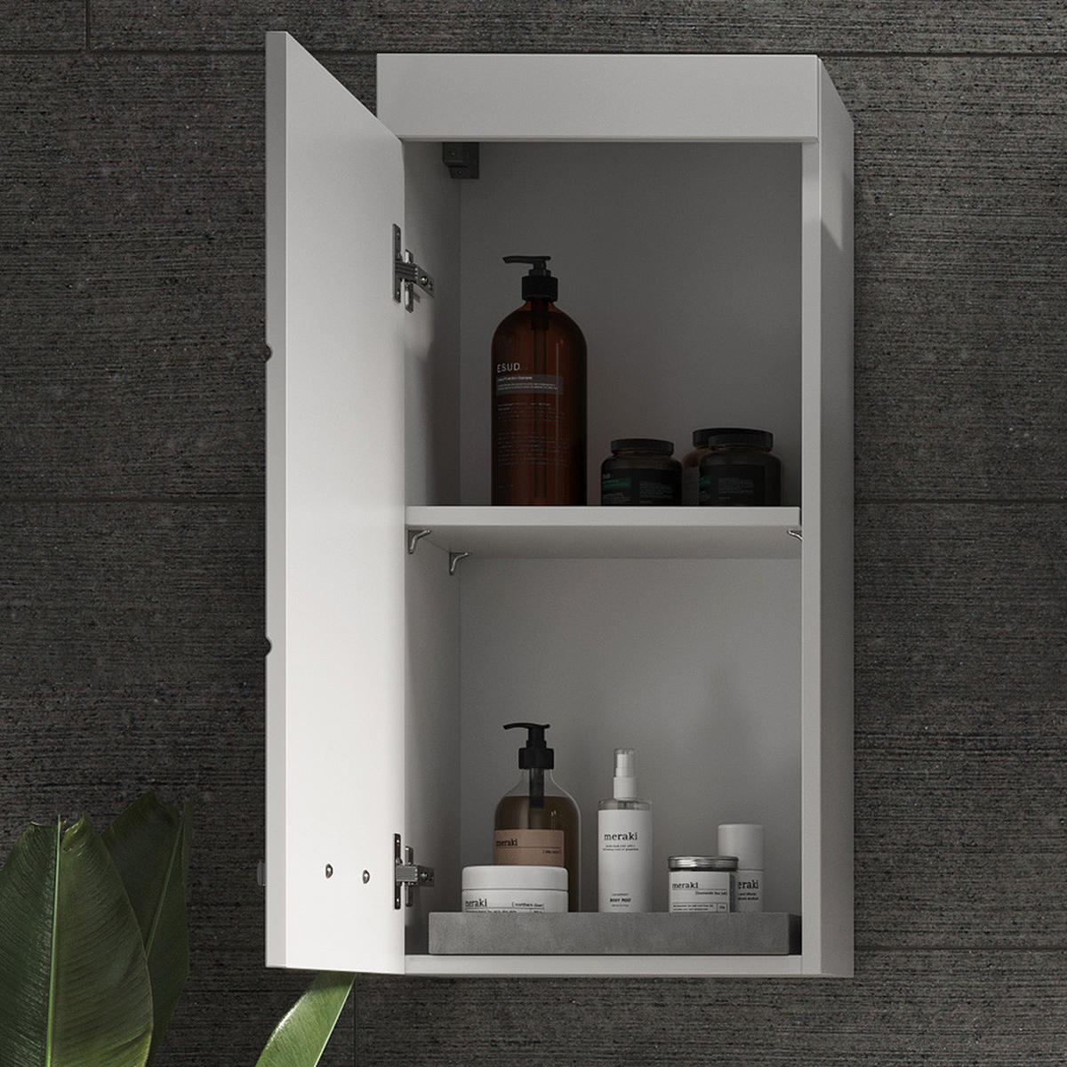 BADSCHRANK Luna Weiß 37 x 77 cm - Weiß, Holzwerkstoff (37/77/24.6cm) - Vicco