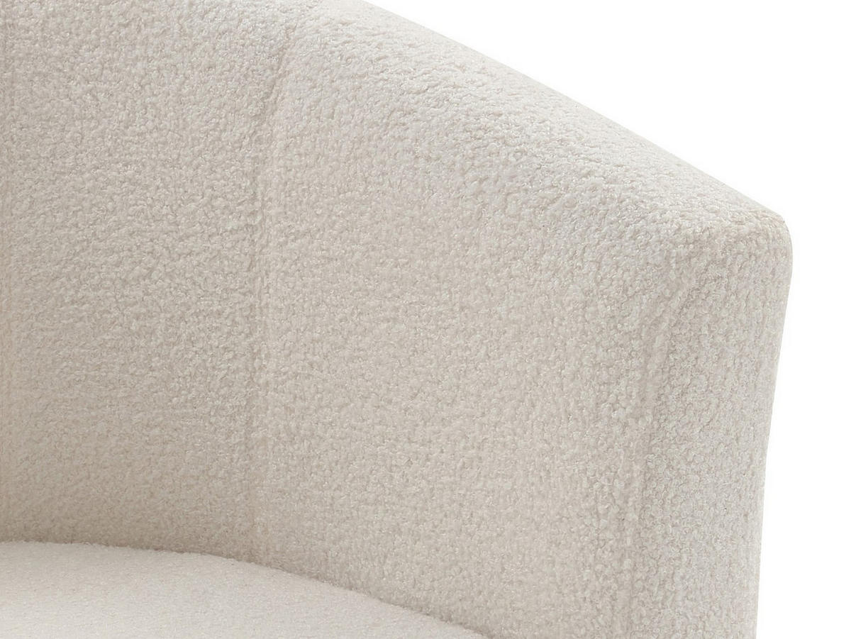 LOUNGE-SESSEL & Hocker - Bouclé-Stoff - Weiß - JOVANA - Weiß, Textil (65/74/64cm) - Vente-Unique